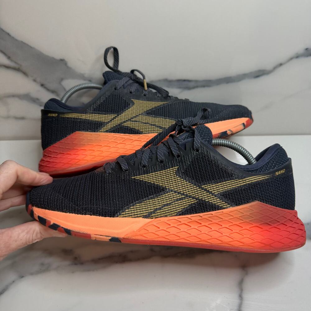 Reebok Women's Navy Blue/Orange Colorway Nano 9 Shoes Sz 9 Crossfit Metcon Gym - Picture 6 of 6